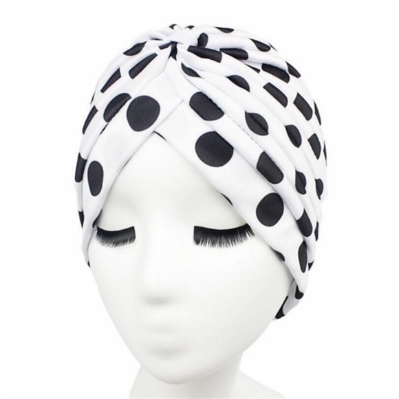 Fashion polka dot pin-up boho chic gypsy wrap hat - Picture 5 of 8